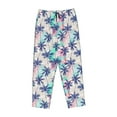 thumbnail image 4 of Naloa Palm Leaves Print Women’s Ultra-Soft Comfy Pajama Lounge Pants with Pockets & Drawstring, 4 of 8
