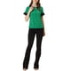thumbnail image 2 of INSPIRAR CHIC Blusas de Manga Corta con Cuello de Muñeca en Contraste y Lunares M Verde, 2 of 5