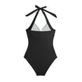 thumbnail image 5 of Huesdet Women Athletic One Piece Swimsuits Sporty Racerback Bathing Suits Full Coverage Modest Swimwear[Black,S], 5 of 5