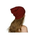 thumbnail image 2 of Soft Ribbed Slouchy Beanie, Burgundy, 2 of 2