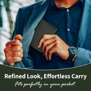 Ecocraft Men Leather Bifold Wallet – Mild Milled Finish Premium goat milled leather in rich green Classic bifold Full Grain Leather