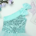 thumbnail image 6 of iEFiEL Kids Girls One Shoulder Bowknot Sequined Ballet Dance Gymnastics Leotard Tutu Dress, 6 of 7