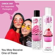 Wet Flavored Water-Based Lube, Luxury Edible Personal Lubricant, Cupcake, 9.0 fl oz