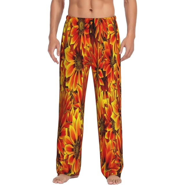 Balery Sunflower4 Pantalones de pijama para hombre, pijama ultraligero, pantalón de descanso-Medium