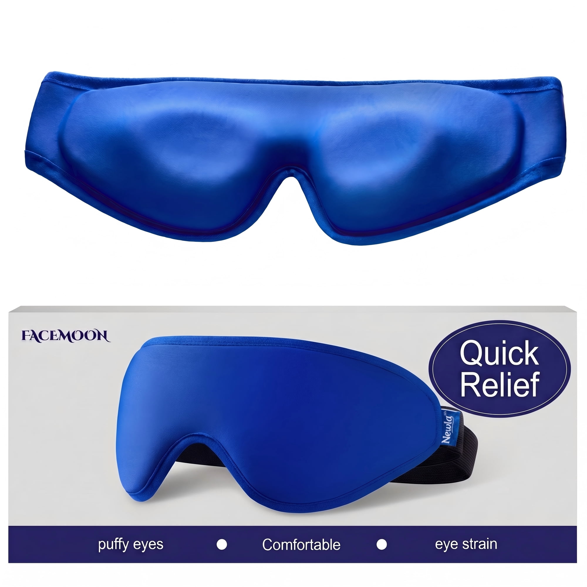 Upgraded Cooling Gel Eye Mask for Puffy Eyes, Larger Full-Eye Coverage Design, Reusable Cold Compress for Eye Strain, Headache, Migraine and Face Cooling Relief
