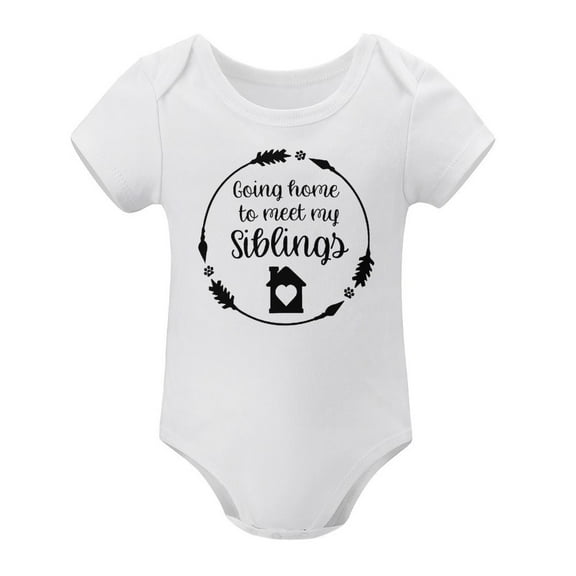 Going Home to Meet My Siblings - Baby Clothes - Funny Newborn Bodysuit Outfits for Boys And Girls White-style-1 3months