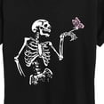 thumbnail image 3 of Instant Message - Skeleton With Butterfly Women's Short Sleeve Graphic T-Shirt, 3 of 6