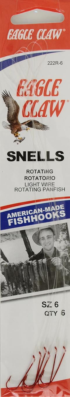 (3 pack) Lazer Sharp Crappie Aberdeen Rotating Hook, Red