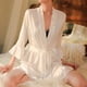 thumbnail image 3 of Lencería sexy de seda para mujer con mangas con volantes, ropa de dormir otoño-invierno, tallas S-L, 3 of 7