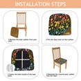 thumbnail image 4 of Dark Pioneer Flower Pattern Seat Covers for Dining Room Chairs Set Of 4,Stretch Printed Washable Chair Seat Cover with Elastic Ties and Button,Removable Waterproof Couch Cushion Covers, 4 of 6