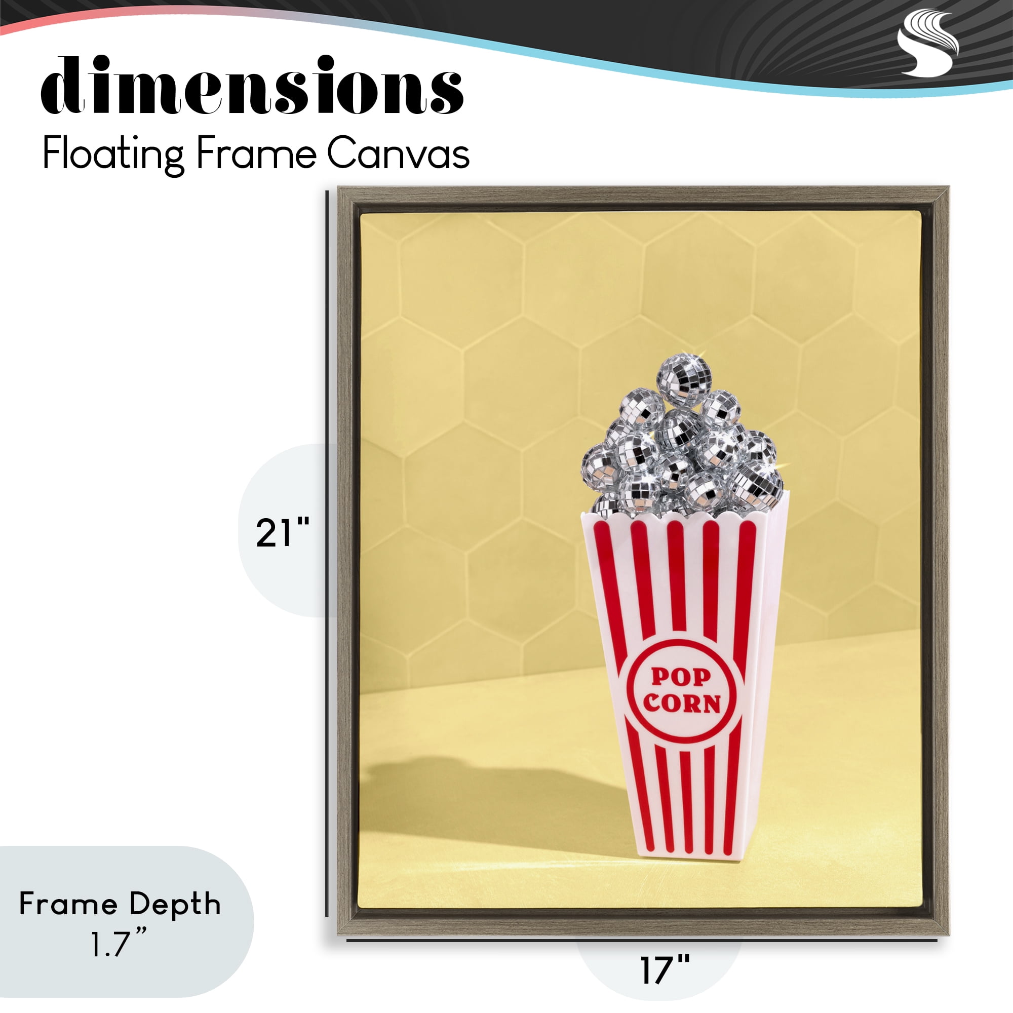 Stupell Industries Disco Filled Popcorn Brown Framed Floater Canvas Wall Art, design by LISH Creative