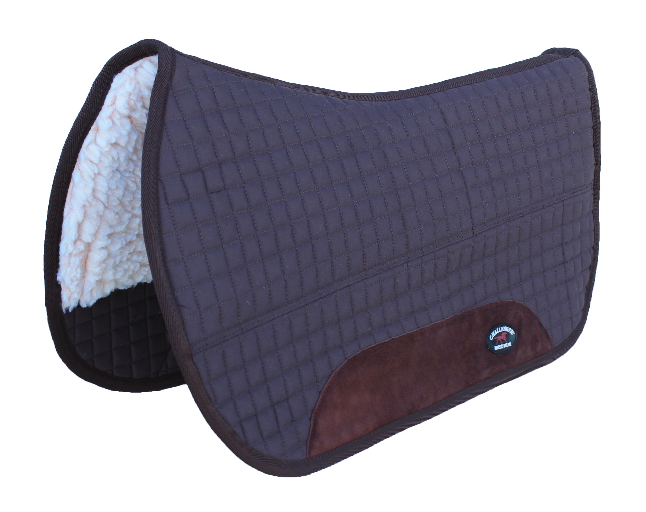 Equine Western Horse SADDLE PAD 28X32 DOUBLE BACK FLEECE LINED BROWN 3996