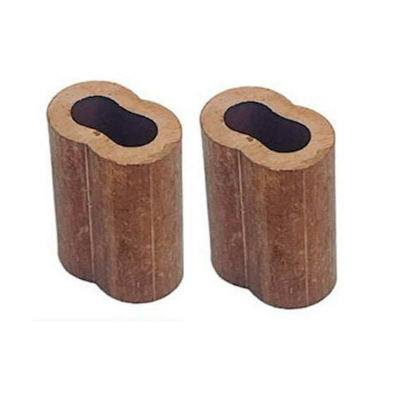 1/16" Copper Crimping Loop Sleeve Wire Rope Sleeves Double Barrel Ferrule 2 Pc