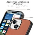 thumbnail image 2 of Designed for iPhone 15 Plus Classic Case, Slim Leather Luxury Business PU Non-Slip Texture Grip Shockproof Bumper Protective Phone Cover Men Women For iPhone 15 Plus,Brown, 2 of 8
