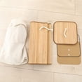 thumbnail image 3 of Cesto de Ropa Sucia Grande con Tapa, Plegable Cesta de Comestibles Cubo de Almacenamiento de Ropa Sucia para Habitación, Armario(1.7 Cuadrado de color original), 3 of 9
