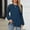 Dark Blue, variant on Blue Shirts Women Lace Dressy Long Sleeve Blouses Work Pleated Crew Neck Tops Womens XXXL