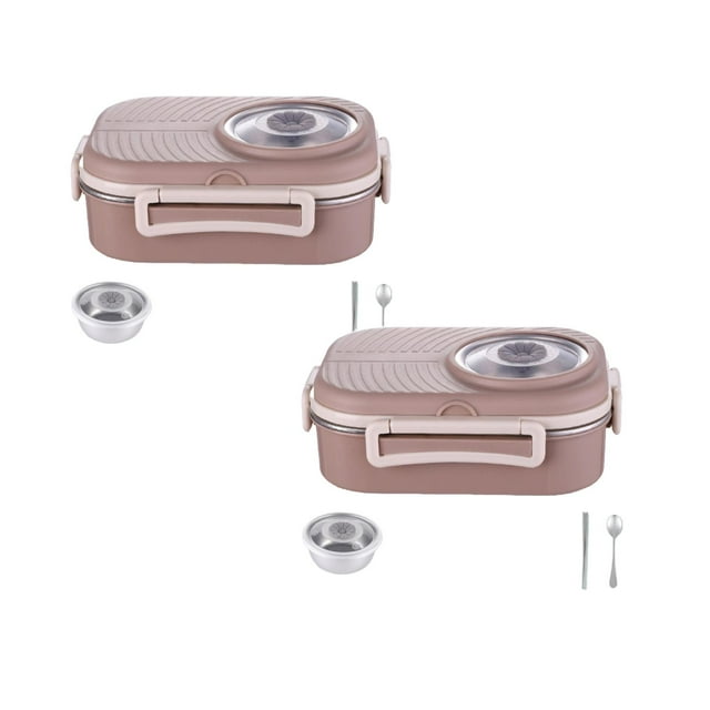 Oleegame 2 Pcs Rangement de Produits École Enfants Boîte à Lunch en Acier Inoxydable de Contenants Alimentaires Rangement pour Enfants Sac à Lunch Isolé Boîte à Lunch Réutilisable pour Travail École Pique-Nique Plage Jaune
