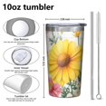 thumbnail image 4 of Flowers and Butterflies 10oz Tumblers Stainless Steel Tumbler with Lid and Straw,Vacuum Insulated Double Wall Travel Tumbler Cups with Cleaning Brush for Coffee, Tea, 4 of 4