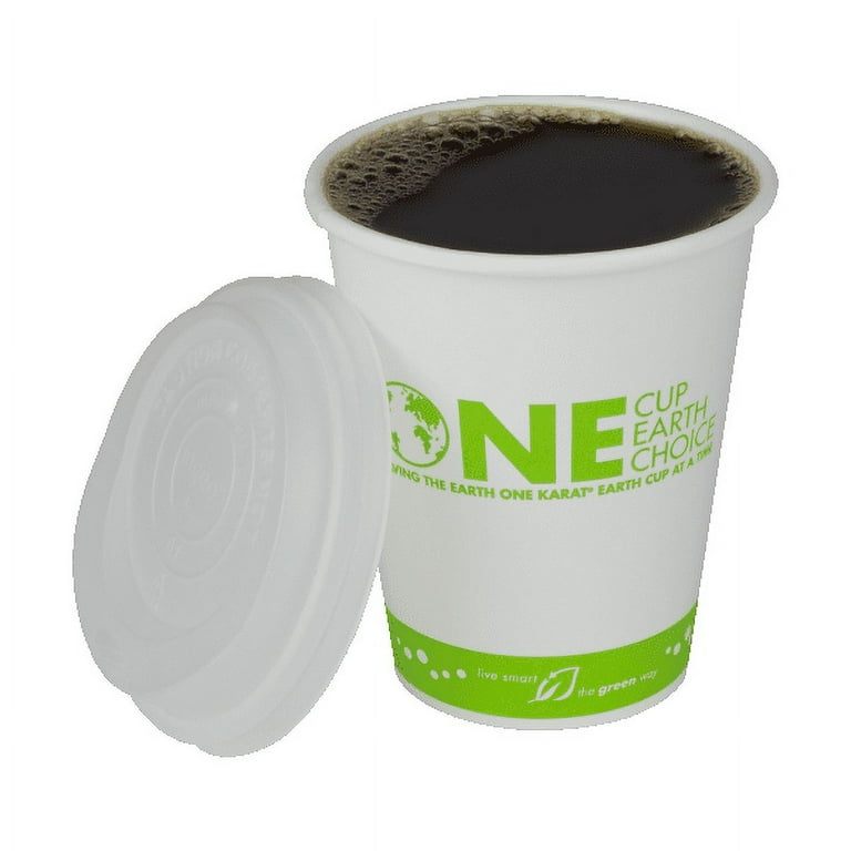 Compostable 8 oz Coffee Cups - Karat Earth 8oz Eco-Friendly Paper Hot Cups  - White (80mm) - 1,000 ct, Coffee Shop Supplies, Carry Out Containers