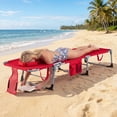 thumbnail image 2 of Costway Chaise de Bronzage avec Dossier Réglable à 4 Positions, Trous pour le Visage et les Bras et Pochette de Rangement Rouge, 2 of 9