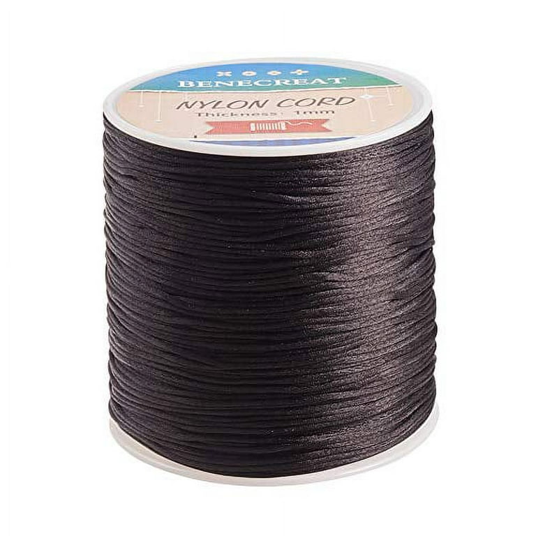 1mm 200M (218 Yards) Nylon Satin Thread Rattail Trim Cord for Beading  Chinese Knot Macrame Jewelry Making and Sewing - Black 