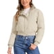 thumbnail image 4 of Chaqueta bomber de invierno para mujer INSPIRE CHIC, abrigo holgado acolchado, cortada, talla XL, color beige, 4 of 6