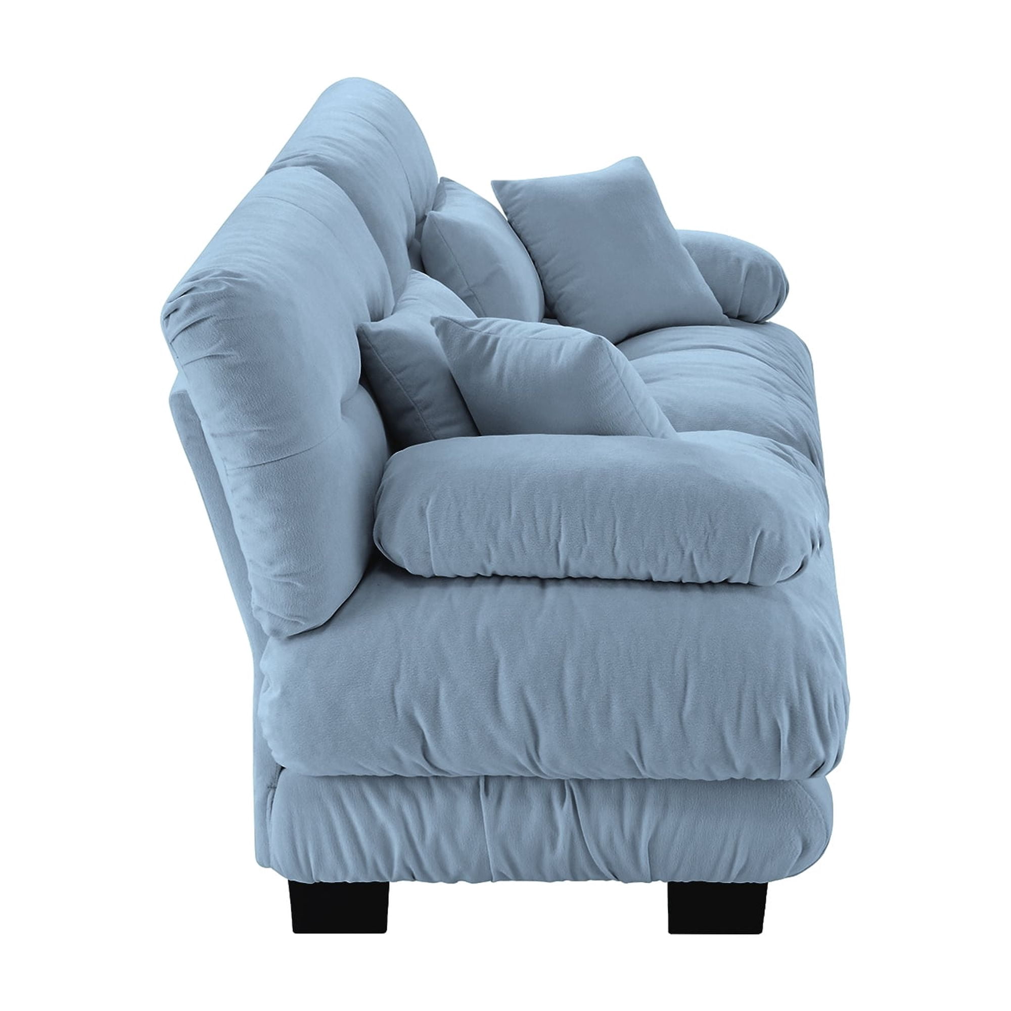 Cloud Couch 2 Seater Sofa for Living Room, Chenille 2, Seat Sofa With 2 Lumbar Pillows and 2 Throw Pillows, Chenille Blue