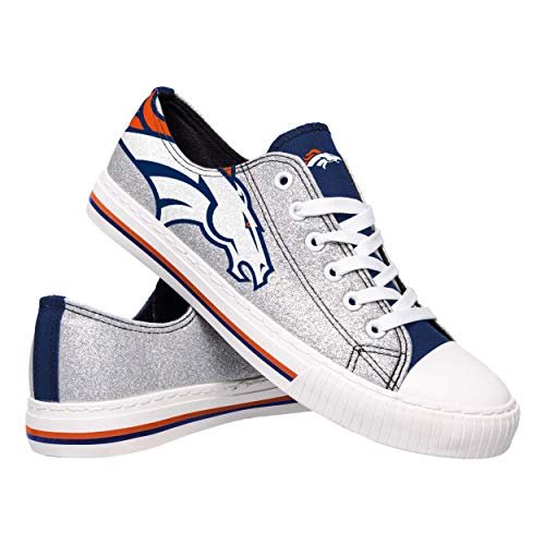 Zapatos FOCO Denver Broncos NFL Glitter Low Top Low Top Low Lona para mujer