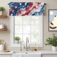 thumbnail image 2 of Abstract Gradient Valance Curtain Red Blue Tie-dye Stars U.S. Flag Window Valances Rod Pocket Short Curtains Window Treatments for Kitchen Bedroom Bathroom Laundry 56" x 16", 2 of 9