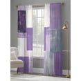 thumbnail image 3 of Abstract Purple Sheer Curtains for Living Room Bedroom, Light-filtering Sheer Curtain, Gray Graffiti Mottled Color Block Modern Art Rod Pocket Voile Window Treatment Drapes, 52’’Wx84’’L, 2 Panels Set, 3 of 6