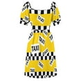 thumbnail image 5 of York Yellow Taxi Cab Pattern Sleeveless Dress summer dress for women clothes, 5 of 6