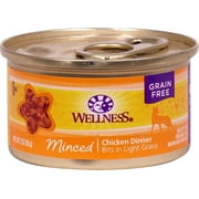 Angle View: Wellness Canned Cat Food Grain Free Minced Chicken Dinner -- 3 Oz
