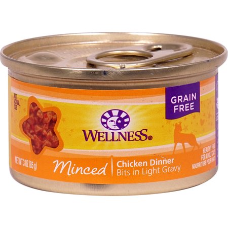 Wellness Canned Cat Food Grain Free Minced Chicken Dinner -- 3 Oz