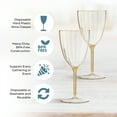 thumbnail image 6 of Posh Setting 7oz, Gold Glitter Plastic Wine Glasses Hard Plastic Disposable Stemware, Drinking Cups with stem for Toasting, Weddings parties Plastic Wine cups for Home [8 Pack], 6 of 6