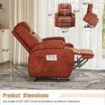 thumbnail image 3 of Homall Power Lift Recliner Chair Massage Designed Leathaire Fabric Single Sofa Specifically for Nursing,Brown, 3 of 7