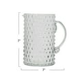 thumbnail image 2 of Creative Co-Op Hand Blown Glass Hobnail Pitcher, Clear, 2 of 9
