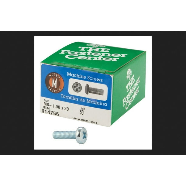 Tornillos Phillips de zinc con cabeza plana Hillman M6-1.00 x 20 mm