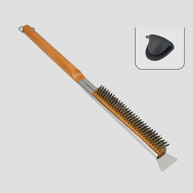 Long Handle Pizza Brush Pizza Cleaning Brush Baking Utensils for Charcoal, Grills, Cookware, Oven, Grate, Stovetop