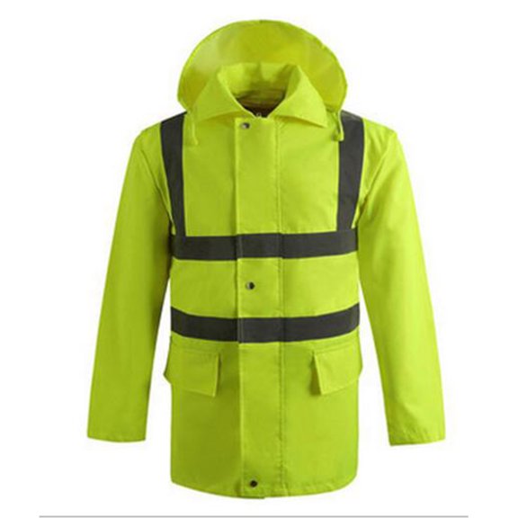 GOGO Safety Rain Jacket ANSI Waterproof Lightweight Reflective Wind Breaker-Yellow-3XL