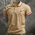 thumbnail image 3 of Evdexr 250th Anniversary Usa Polo Shirts for Men 4th Of July Short Sleeve T Shirts Patriotic Button Down Usa Flag Shirts 1776 2026 Loose Fit Golf Shirt Khaki L, 3 of 3