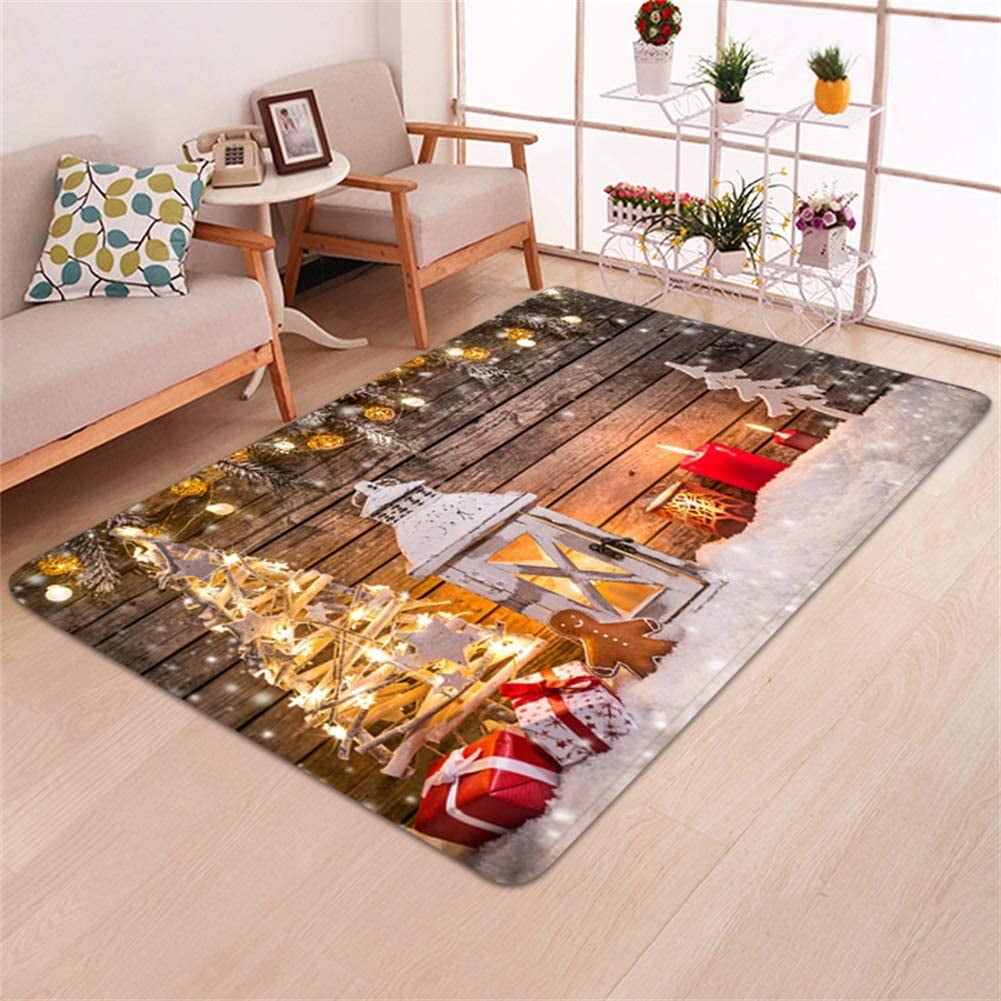 COUTEXYI 5Size Christmas Santa Claus Antislip Kitchen Room Floor Mat Decor Carpet Rug