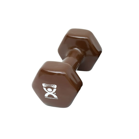 Vinyl-coated iron dumbbell,brown, 20 lb, 1 each