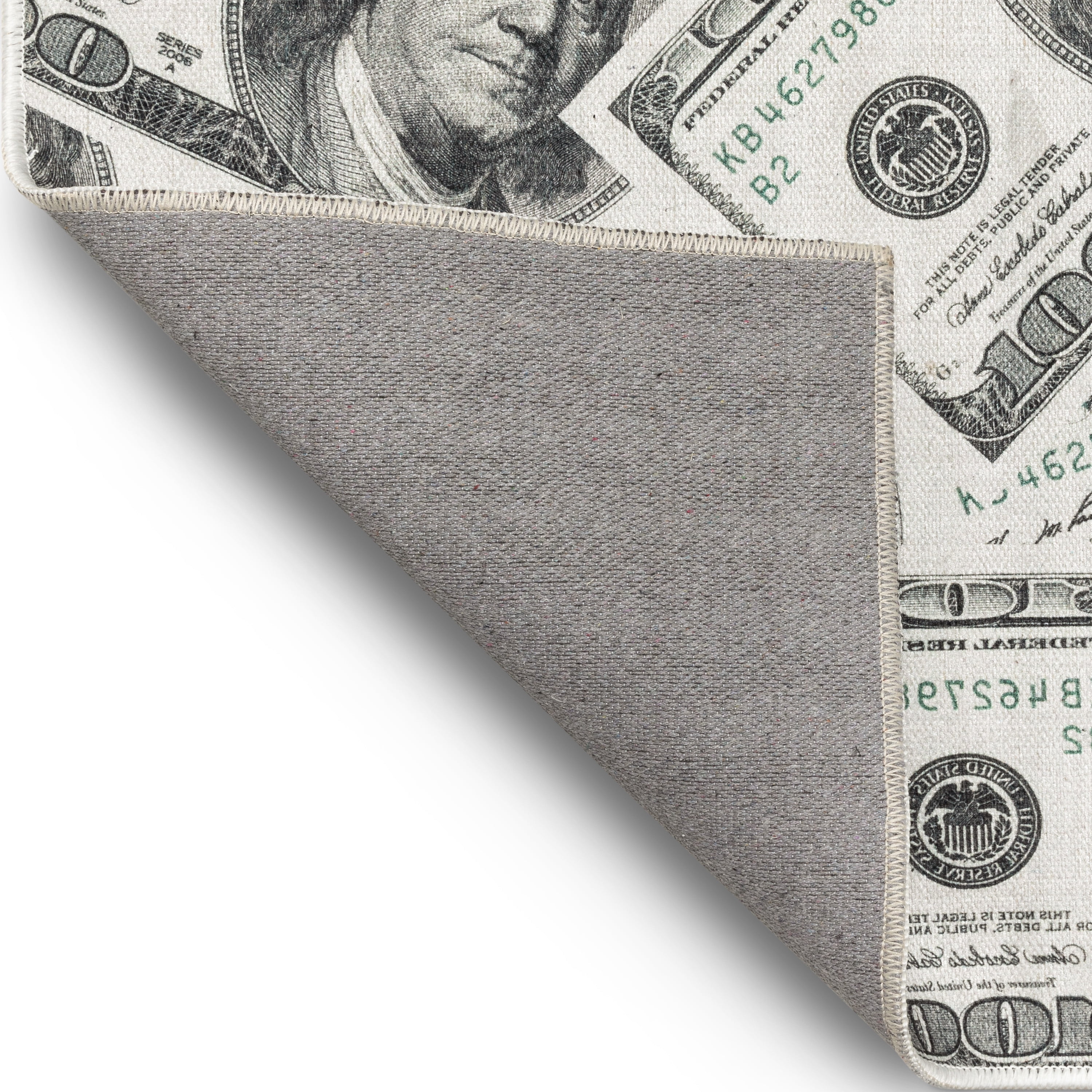 Well Woven Money Collection Hundred Dollar Bill 7'7" x 9'10" Collage (2006 Version) Green Area Rug