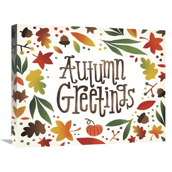 Global Gallery's 'Harvest Time Autumn Greetings' By Michael Mullan Stretched Canvas Wall Art