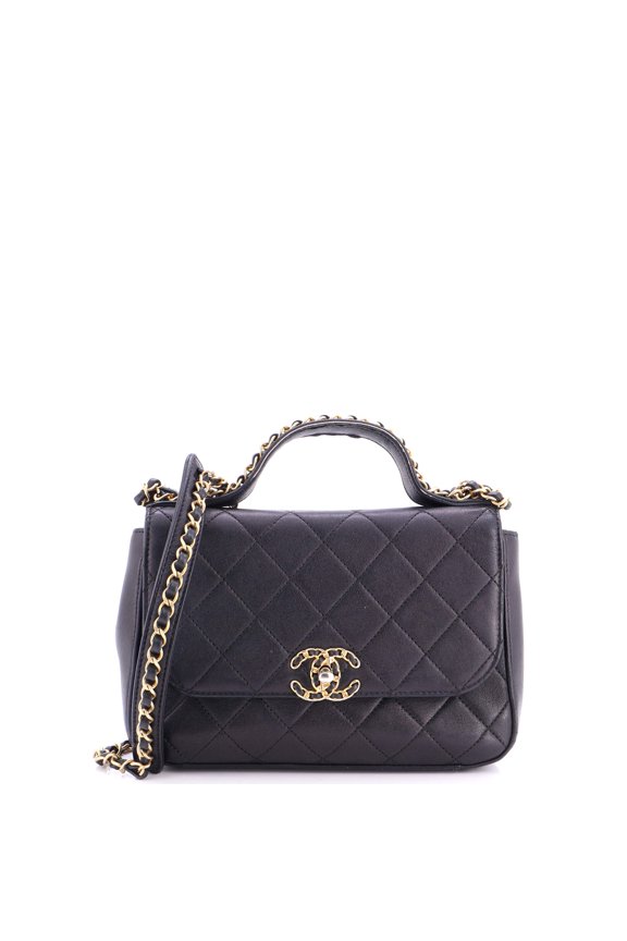 Pre-Owned Chain Infinity Top Handle Bag Quilted Lambskin Small By Rebag