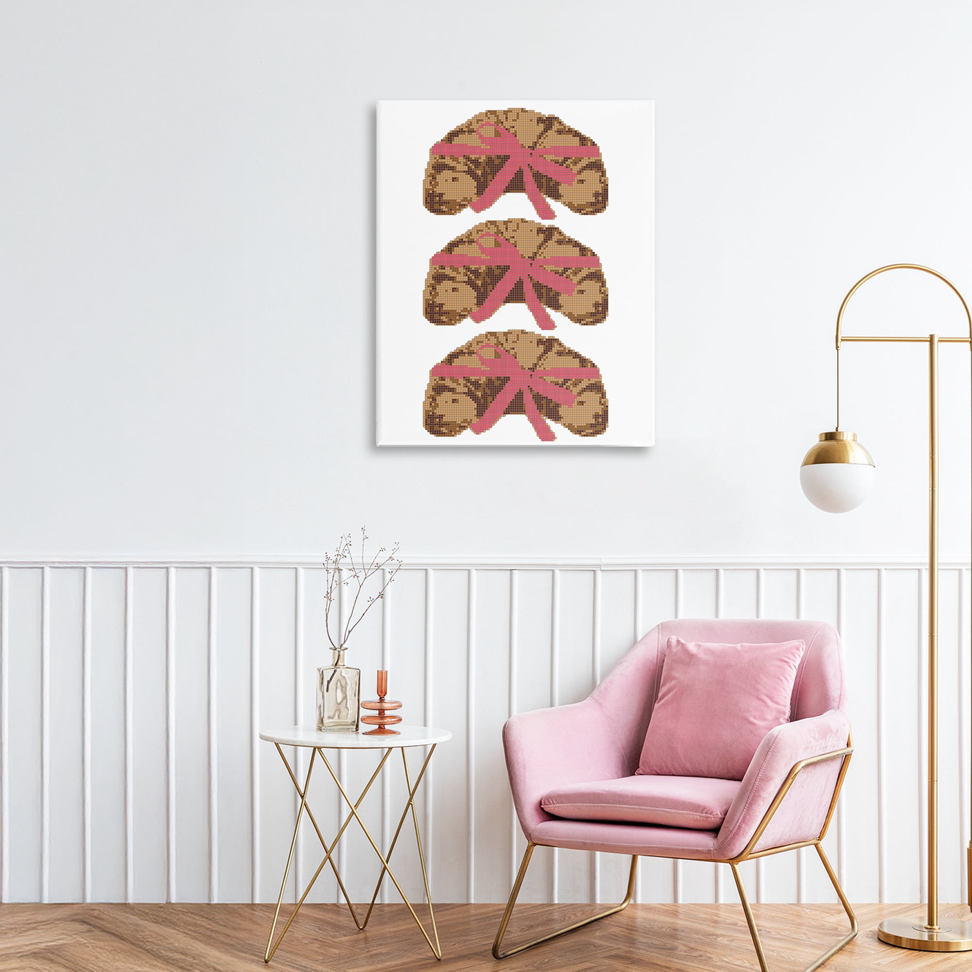 Stupell Industries Trio of Ribbon Croissants Canvas Wall Art, design by Lil' Rue