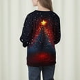 thumbnail image 4 of YUNAFFT Kids Christmas Print Fleece Crewneck Sweatshirt 5-15Y Long Sleeve No Hood Casual Winter Top Soft Brushed Fleece Polyester/Spandex Blend, 4 of 7