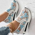 thumbnail image 4 of Dakaela Womens Sneakers Platform Fashion Slip on Walking Shoes Breathable Running Mesh Loafers Blue 6, 4 of 6