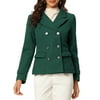 Allegra K Women's Winter Worsted Notched Lapel Double Breasted Overcoat