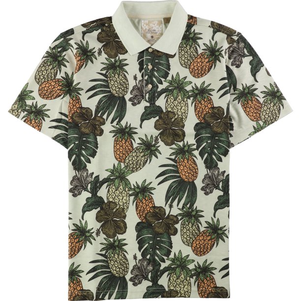 Tasso Elba - Polo de rugby para hombre, diseño de piña, color beige, extragrande Tasso Elba polo, rugbi